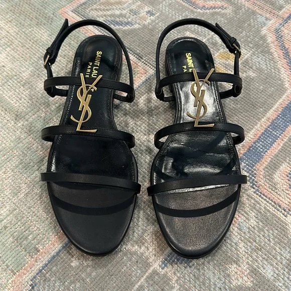 Yves Saint Laurent | Shoes | Ysl Cassandra Monogram Flat  YSL Cassandra Calfskin Slingback Sandals main image 2